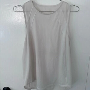 Lulu Lemon Women’s White High Neck Athletic Tank Top